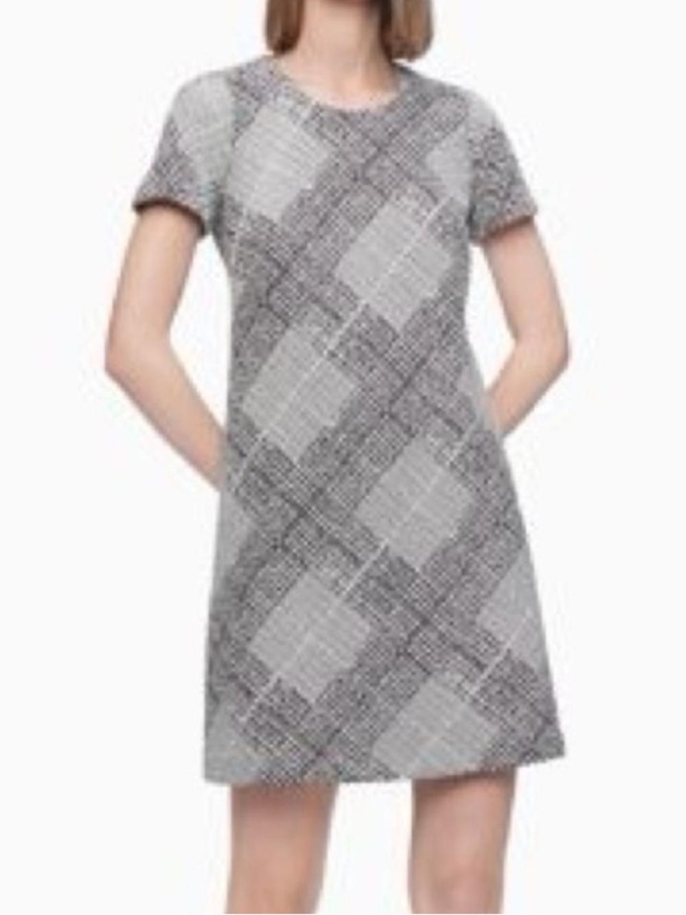 Calvin Klein Black and White Checkered Mini Dress